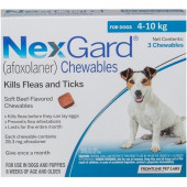 NexGard - овкусени таблетки за защита от бълхи и кърлежи, за кучета с тегло от 4 до 10 килограма