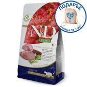 Храна за котки N&D CAT QUINOA WEIGHT LAMB - с агне ,киноа и броколи 5кг + подарък раница от плат