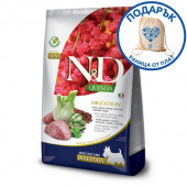 Суха храна за кучета N&D DOG QUINOA MINI DIGEST LAMB - с агнешко,копър,киноа и артишок 7кг + подарък раница от плат