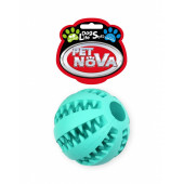 Играчка за кучета PET NOVA - Дентална топка 7см, с цвят и аромат на мента, с място за поставяне на лакомства