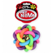 Играчка за кучета PET NOVA - цветна силиконова играчка за кучета със звънче, 10,5см
