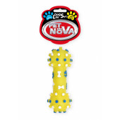 Дентална кучешка играчка PET NOVA, жълт дъмбел 12см