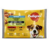 Пауч за кучета PEDIGREE - с говеждо, агнешко, пуешко и моркови 4 бр.X100гр.