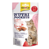Лакомство за котки GIMCAT Nutri pockets with beef хрупкави хапки с крeмообразен пълнеж от говеждо