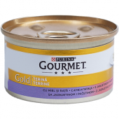   Мокра храна в консерва за котки PURINA GOURMET Gold Хапки в Пастет Агне и Патица 85гр.