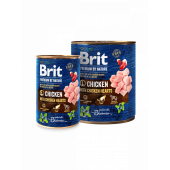 Brit Premium by Nature Chicken with Hearts - консервирана храна за кучета с пилешко и сърца 