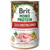 Консервирана храна за кучета Brit Mono Protein - Традиционна чешка коледна вечеря - с шаран, картофи,моркови и грах - 400гр