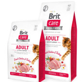 Пълноценна суха храна за котки с високи нива на активност Brit Care Cat Grain-Free ADULT ACTIVITY SUPPORT със 26% пилешко, 28% пуешко и зеленчуци, БЕЗ ЗЪРНЕНИ КУЛТУРИ