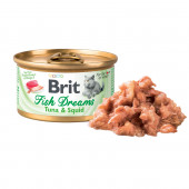 Brit Fish Dreams Tuna & Squid - консервирана храна за котки с риба тон и калмари 80 гр.