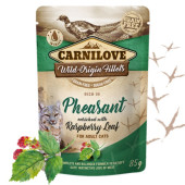 Натурална, мокра храна за котки Carnilove CAT POUCH rich in Pheasant enriched with Raspberry leaves със 71% пилешко месо, 14% месо от фазан, обогатена с малинови листа ,БЕЗ зърнени култури