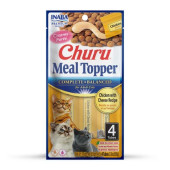 Кремообразен топер за суха храна за котки Inaba Cat Meal Topper Chicken with Cheese Recipe с Пилешко месо и сирена