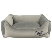 Луксозно, меко кучешко легло от велур CAZO Soft Bed Milan grey в сив цвят