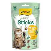 Котешко лакомство GimCat Mini stick Chicken & Catnip мини пръчици с пилешко и котешка трева, БЕЗ зърнени култури