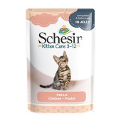 Пауч за подрастващи котенца Schesir Kitten care Chicken пилешко в желе