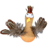 Плюшена котешка играчка Trixie Roly-poly chicken w microchip  кокошка с пера и звук 