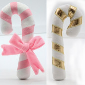 Коледна играчка за кучета Croci Xmas Blush Candy плюшени захарни бастунчета