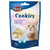 Котешки бисквити Trixie Cookies  с вкус на сьомга и добавена Коча билка