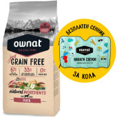 Натурална суха храна Ownat Adult Grain Free DUCK БЕЗ зърнени култури за пораснали кучета от всички породи, с патешко месо, ябълки и масло от сьомга 