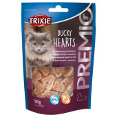 Лакомство за котки Trixie PREMIO Ducky Hearts хапки с Патешки гърди и Минтай