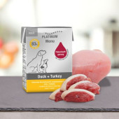 Мокра храна за кучета Platinum Menu Adult Duck + Turkey с 42% Прясно патешко месо, 41% Прясно пуешко месо и зеленчуци