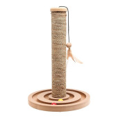 Драскалка за котки - пилон Karlie Seagrass Scratching post с вградени дървени топчета в основата
