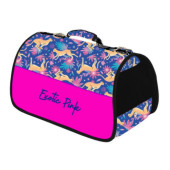 Транспортна чанта CAZO Pet Carrier Exotic Pink Blue в цветен принт 50 × 27 × 26 см