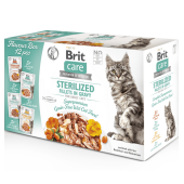 Паучове за котки Brit Care Cat Sterilized Flavour Box Fillets in Gravy микс деликатесни филенца за кастрирани котки 12х85г
