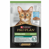Паучове за кастрирани котки Purina Pro Plan Sterilised Cat с високо съдържание на бяла риба 85г