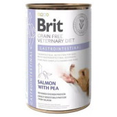 Пълноценна, консервирана храна Brit Veterinary Diets Gastrointestinal за кучета с храносмилателни разстройства със Сьомга и грах, БЕЗ ЗЪРНЕНИ КУЛТУРИ