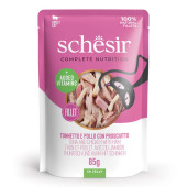 Пауч за котки Schesir C&B Wet Cat Tuna chicken Ham с риба тон, пилешко и шунка в желе