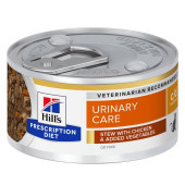 Пълноценна консервирана храна за котки Hills Prescription Diet Stew задушено с Пилешко месо и зеленчуци- при струвитни, калциево-оксалатни и калциево-фосфатни уролити