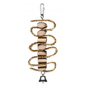 Trixie Wooden Ring with rope - Въже с дървени висулки за папагали 21 см