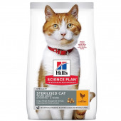 Суха храна за кастрирани котки от 6 месеца до 6 години -Hill's Science Plan Sterilised Cat Young Adult с пилешко