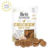 Brit Jerky -Chicken with Insect Meaty Coins  80гр  - лакомство за кучета с пиле и насекоми ПРОМО  1+1