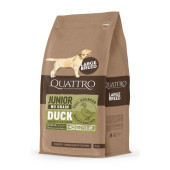 Пълноценна суха храна за подрастващи кучета от големи породи Quatro Superpremium Junior Large breed с патешко , БЕЗ зърнени култури