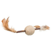 Котешка играчка Trixie Matatabi feather toy топче с пръчка от Мататаби и пера