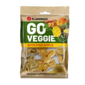 Вегетариански дентални лакомства Flamingo Dino Pineapple във формата на динозавър с вкус на ананас M размер