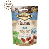 Хрупкави лакомства за котки Carnilove Cat Crunchy Snack Salmon & Mint with fresh meat с прясна сьомга и дива мента,БЕЗ зърнени култури