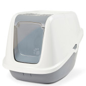 Закрита котешка тоалетна Savic Nestor Giant White-cool grey подходяща за големи породи в сив цвят