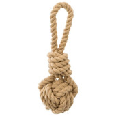 Кучешка играчка Trixie BE NORDIC knot ball on a rope - топка с въже за дърпане 20см.