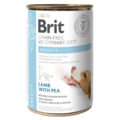 Пълноценна, консервирана храна Brit Veterinary Diets Dog Obesity за кучета с наднормено тегло с Агнешко и грах, БЕЗ ЗЪРНЕНИ КУЛТУРИ
