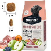 Натурална суха храна Ownat Classic Monoprotein  LAMB с прясно Агнешко месо, монопротеинна , за кучета от всички породи
