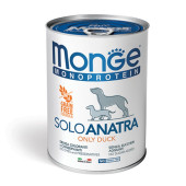 Монопротеинова храна за кучета в зряла възраст Monge Can Dog Pate 100% Duck - консерва пастет със 100% патешко 400гр.