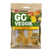 Вегетариански дентални лакомства Flamingo Veggie Toothbrush Pineapple дъвчащи четки за зъби с вкус на ананас  12,5 см