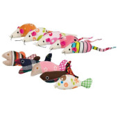 Плюшена котешка играчка Trixie Mouse/fish различни видове с дабавена Котешка трева
