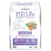 Flatazor Pure Life Cat Sterilized +8 - пълноценна храна с патешко и сардини, за кастрирани котки над 8 години