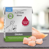 Мокра храна за подрастващи кученца Platinum Menu Puppy Chicken с 84% Пилешко месо, масло от сьомга и зеленчуци