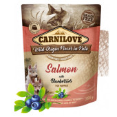 Натурална мокра храна за малки кученца Carnilove Dog Pouch Salmon with Blueberries for puppies със сьомга и боровинки, БЕЗ ЗЪРНЕНИ КУЛТУРИ