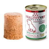 Пълноценна, консервирана храна за малки кученца HEALTHYVET DIET PREVENT PUPPY IMMUNITY  за подпомагане на имунната система , с риба и пилешко месо
