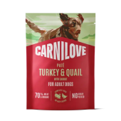 Пълноценна мокра храна за кучета Carnilove Dog Pouch Paté Turkey & Quail with Yellow Carrot с пуйка, пъдпъдък и жълт морков